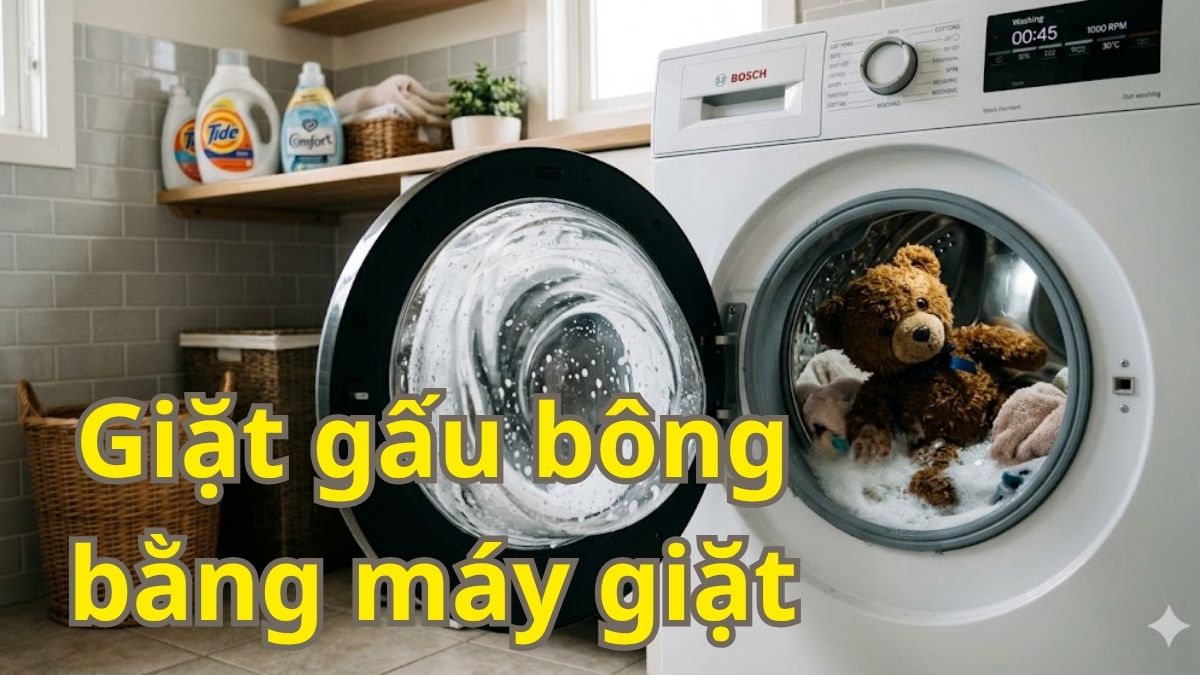 Cách giặt gấu bông bằng máy giặt không hỏng tại nhà